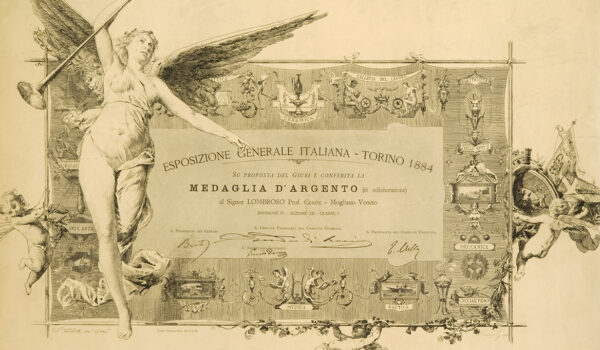 Onoreficienze a Cesare Lombroso - Diploma 1884