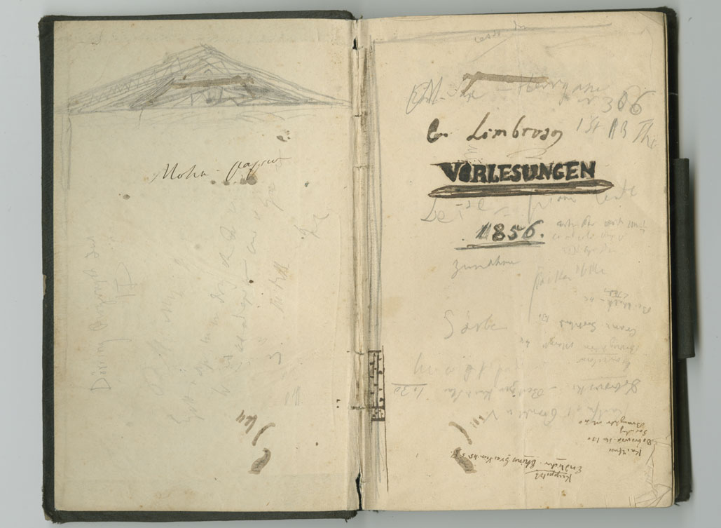 Carrara/CL. 430 bis - Frontespizio del taccuino degli appunti di Cesare Lombroso sulle lezioni seguite all’Università di Vienna - 1856